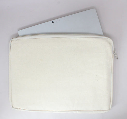 Rank White Canvas Laptop Sleeve